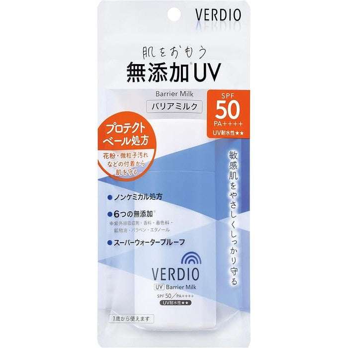 VERDIO UV Barrier Milk – Non-Chemical UV Milk for Face and Body with SPF50+ PA++++ 80g [Alcohol-free]