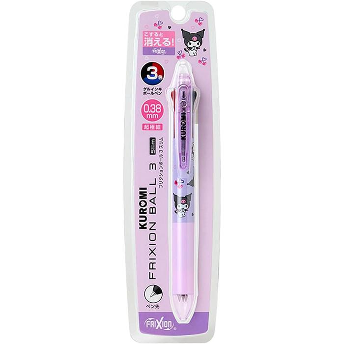 [Variants] Sanrio FriXion Ball 3 Slim – Erasable 3-Color Pen, Cute Japanese Stationery