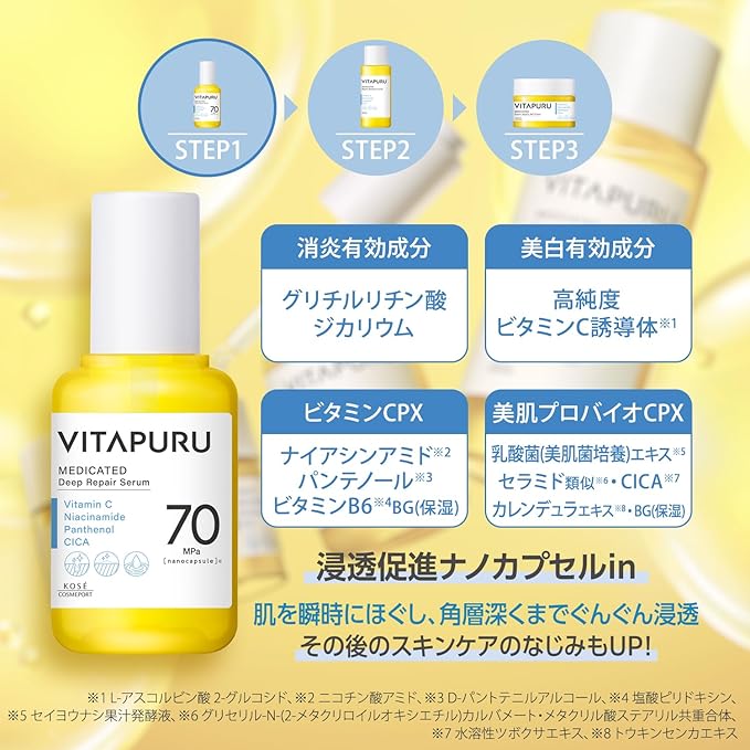 Sérum de Reparación Profunda VITAPURU – Sérum Medicado de Vitamina C y CICA 40mL [Alcohol-Free]