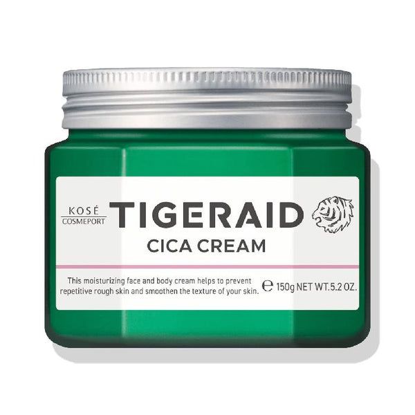 KOSE Tigeraid Medicated CICA Repair Cream (150 g) – Rich Moisturizing & Anti-Inflammatory Cream for Face & Body [Alcohol-free]