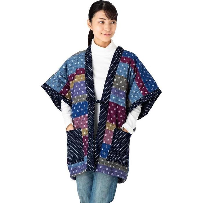 Watanosato Women's Kurume Hanten – Random Patchwork Yakko Style, Made in Japan