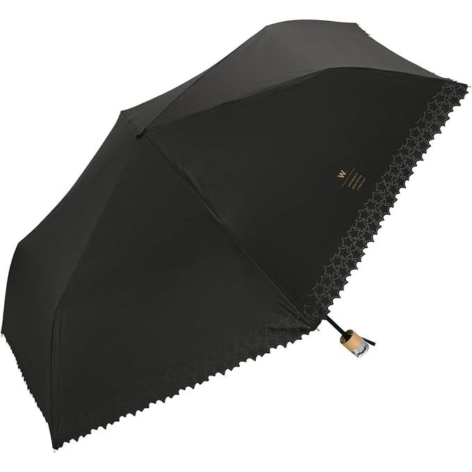 Wpc. Basic Parasol Mini-Off Folding Umbrella – 100% Blackout Heart & Star Design