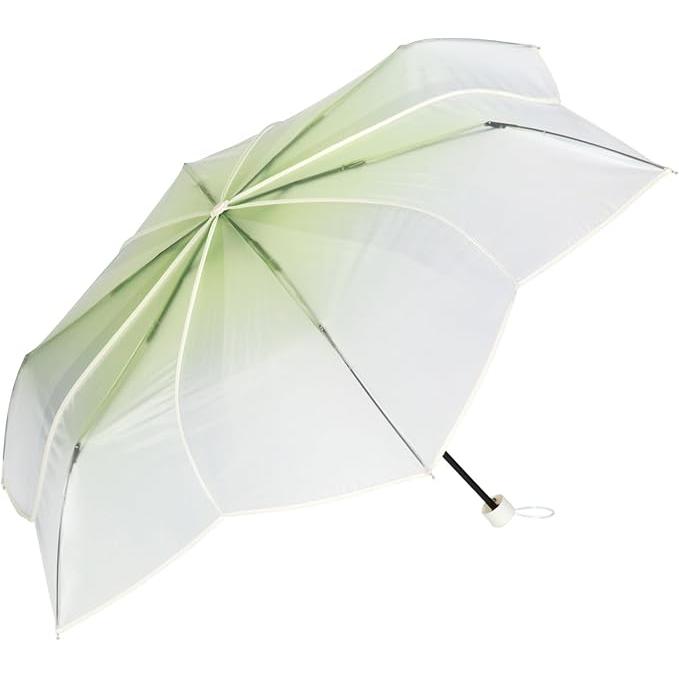 Wpc. Hydrangea Umbrella Mini – Transparent Folding Rain Umbrella, Green & Purple