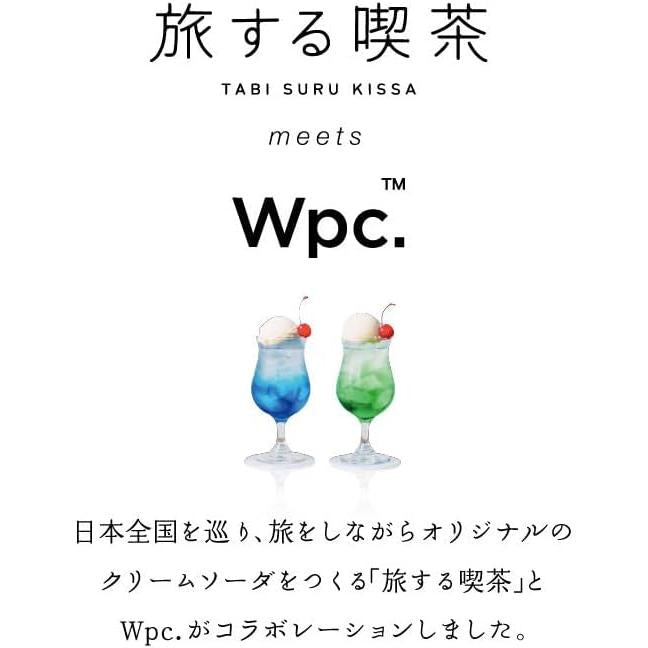 Wpc. × Traveling Coffee Shop Cream Soda Umbrella Mini – Folding Vinyl Rain Umbrella, Green & Blue
