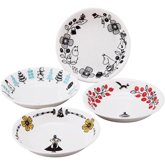 Yamaka Moomin Valley Pasta Plate Set – 4 Plates, 21.5cm