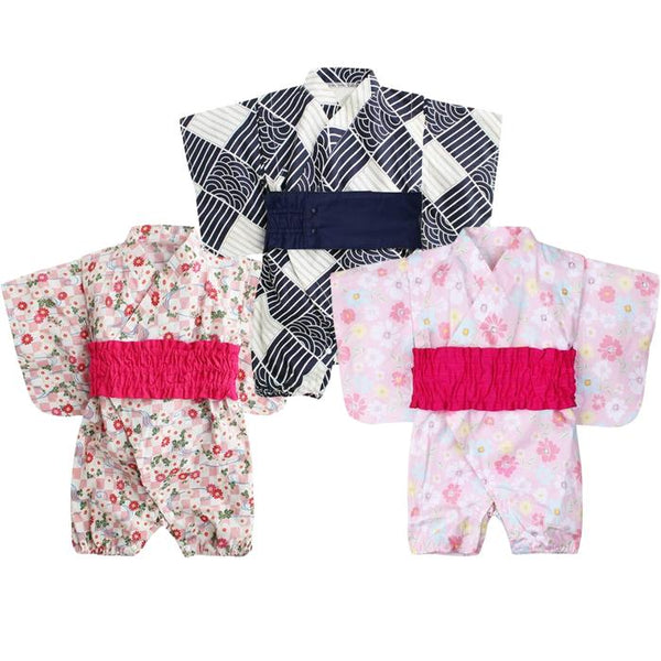 KISBINI Baby Kimono Romper – Yukata Style Summer Outfit for Boys & Girls