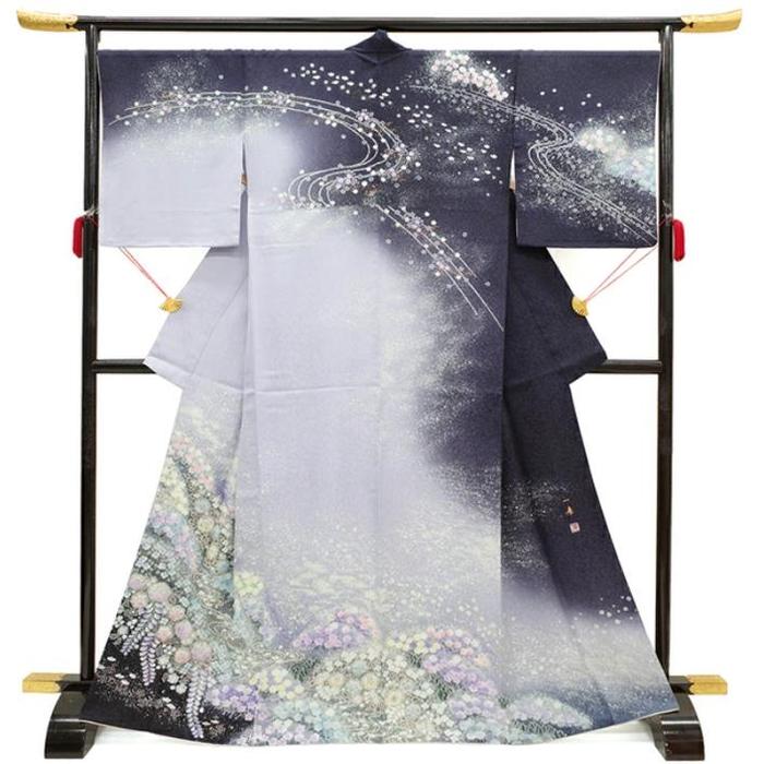 Kimono Houmongi -Tsujigahana Wisteria patern For Height 167-177cm (maximum height for those who don't require an ohashori)