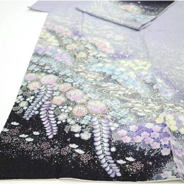 Kimono Houmongi -Tsujigahana Wisteria patern For Height 167-177cm (maximum height for those who don't require an ohashori)