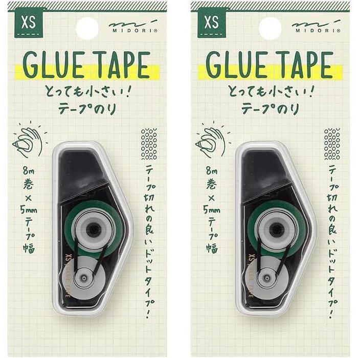 MIDORI XS Glue Tape – Compact Dot Adhesive Tape | Set of 2, 2 Colors