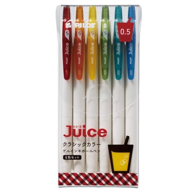 PILOT Juice Gel Pen 0.5 mm – 6-Color Set, Neon / Muted / Classic Colors