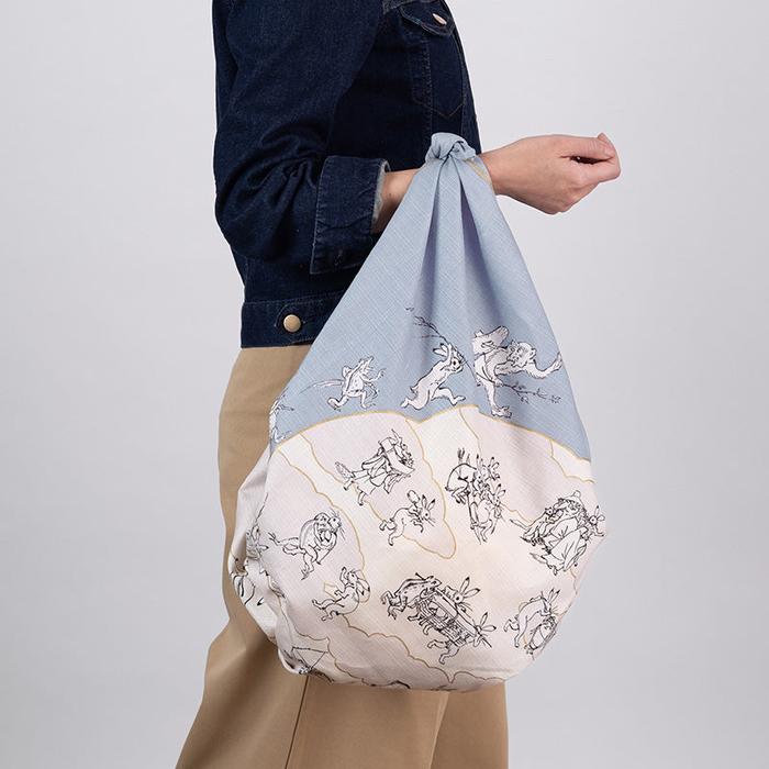 MUSUBI Choju Jinbutsu Giga Lotus Leaf Furoshiki – Organic Cotton, 100 cm
