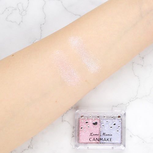 CANMAKE Lamé Mania – Glitter Eyeshadow Duo, 2.7 g