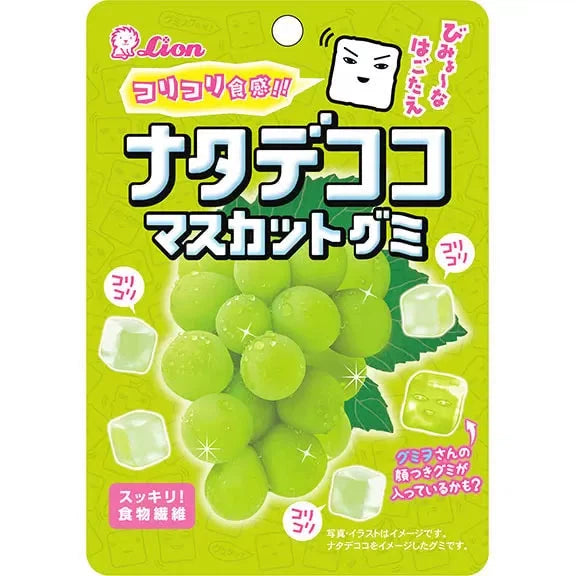 Lion Confectionery Natadecoco Muscat Gummy - Meaty jellies with white grape flavor 44g