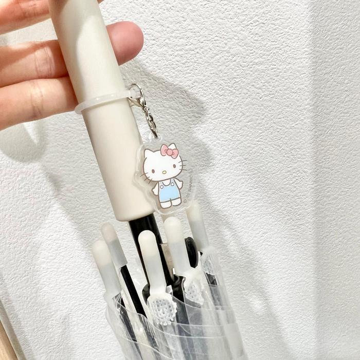 Kuromi Acrylic Charm with Silicone Ring | Sanrio Keychain for Bottles, Umbrellas & Pouches