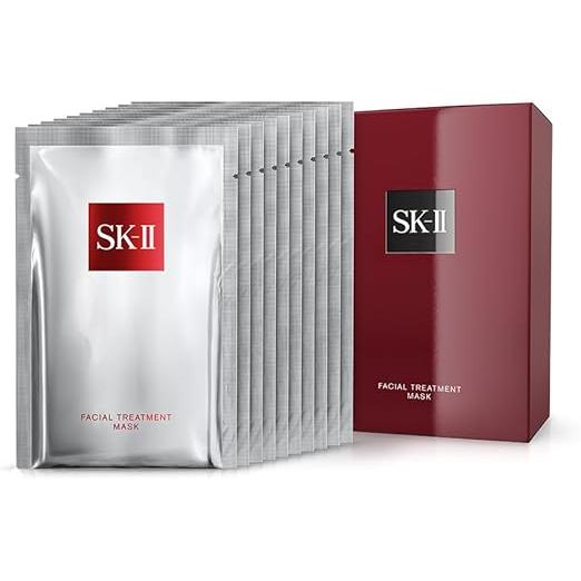 SK-II Facial Treatment Mask (6 Sheets / 10 Sheets) – Intensive Moisturizing Facial Mask with Pitera™ | Hydrating, Brightening & Soothing Sheet Mask,［Alcohol-Free］