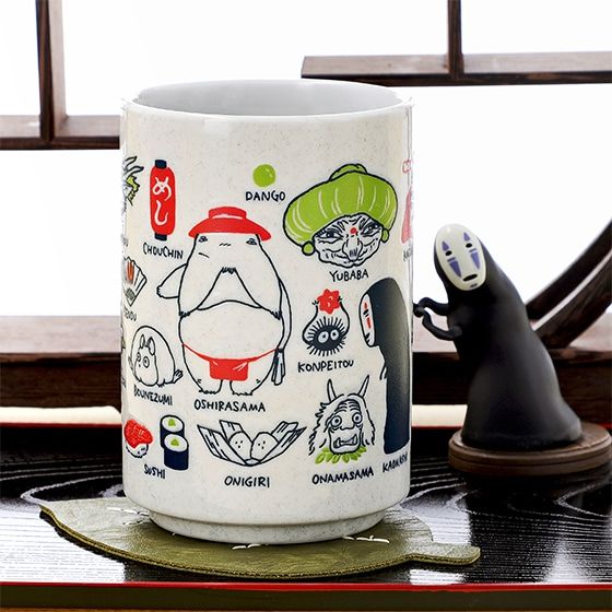 Large Yunomi tea drinking cup with "Spirited Away" motif