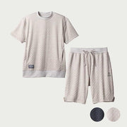 Colantotte RESNO MAGNE Herstelkleding PLUS Korte Mouwen Top en Shorts Set, Magnetische Herstel Slaapkleding, Medisch Hulpmiddel, Unisex, Heather Beige