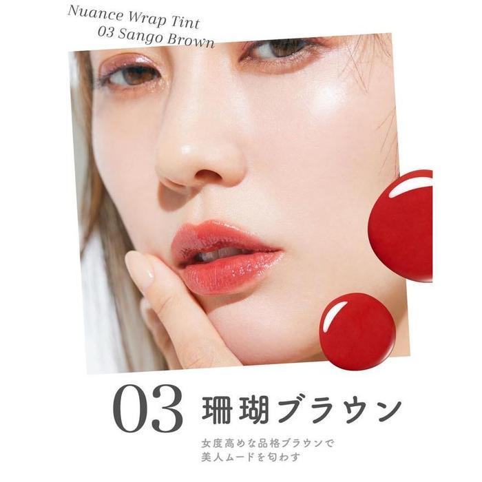 Fujiko Nuance Wrap Tint 03 Coral Brown Lipstick 2.8g [Alcohol-free]