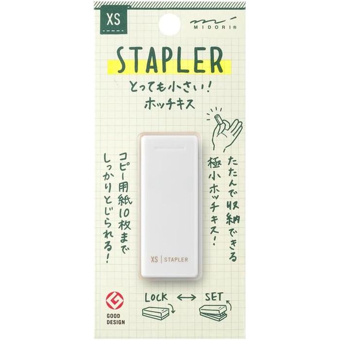 MIDORI XS Compact Stapler – Foldable Mini Stapler with Staple Remover | 4 Colors