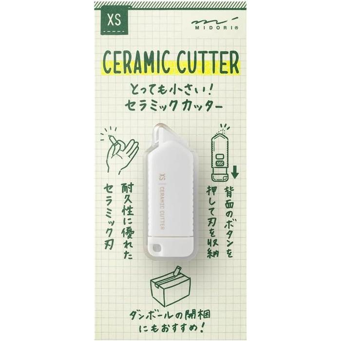 MIDORI XS Ceramic Cutter – Ultra-Compact Refillable Cutter, 4 Colors + Replacement Blade