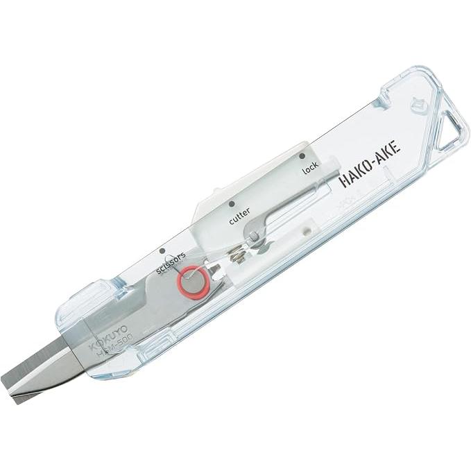 KOKUYO Hacoake 2-Way Portable Scissors & Box Cutter – Transparent Mechanism | 4 Colors