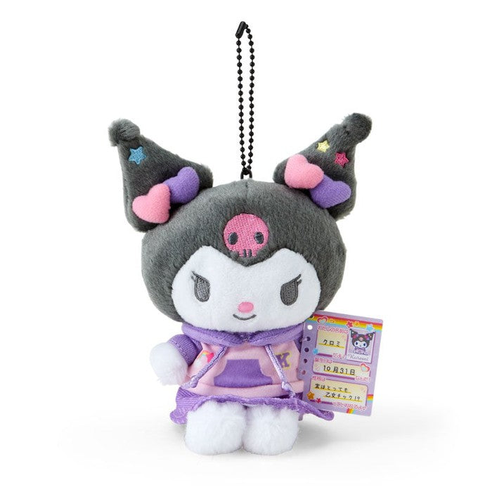 [Sanrio] Kuromi Mascot Holder (Nostalgic Profile Book) Plush Keychain – Colorful Pop Style 16cm 932833