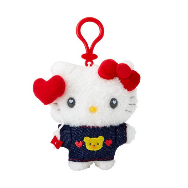 Sanrio Mascot Holder (Denim Patch) Hello Kitty Plush Keychain 181757