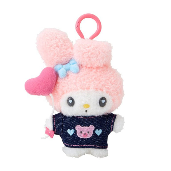 Sanrio Mascot Holder (Denim Patch) My Melody Plush Keychain 181765