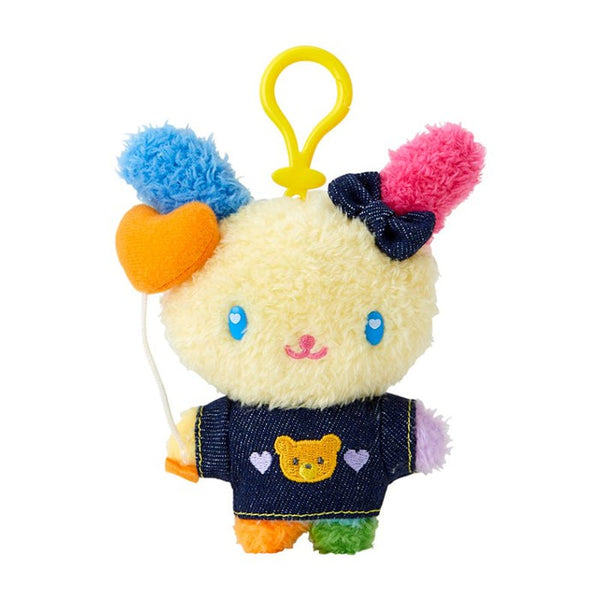 Sanrio Mascot Holder (Denim Patch) Usahana Plush Keychain 182770