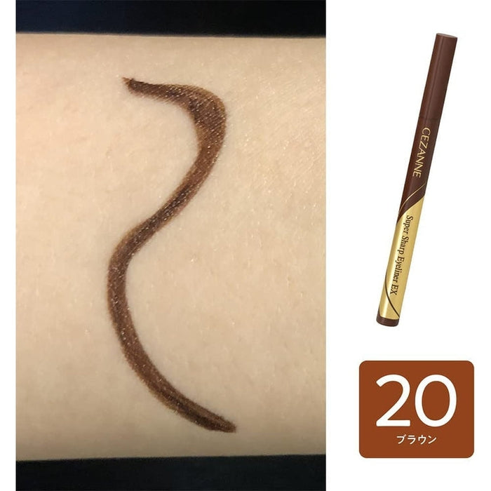 SUPER SHARP EYELINER EX Ultra thin eyeliner (color: Brown 20) 0.48 ml [With alcohol]
