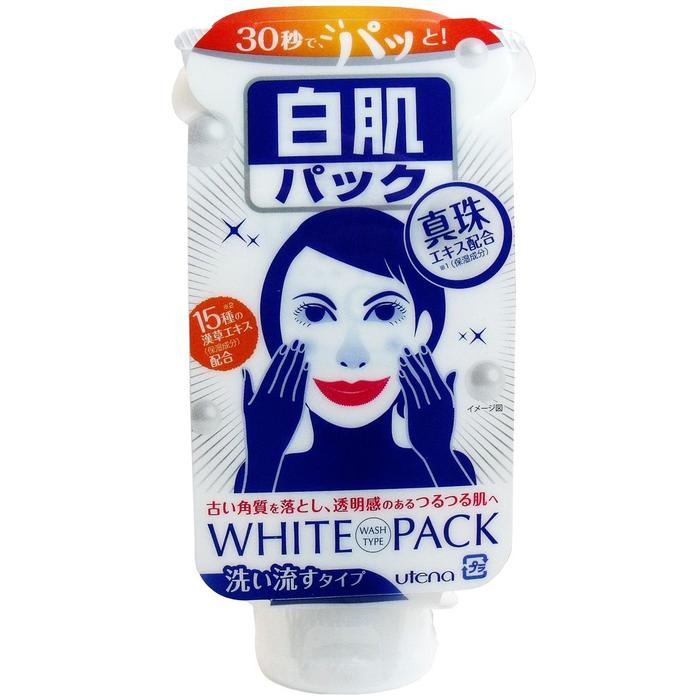 Bestseller!!! Wybielajaca maseczka do twarzy z wyciagiem z perly i 15 japonskimi ziolami WHITE PACK 140g