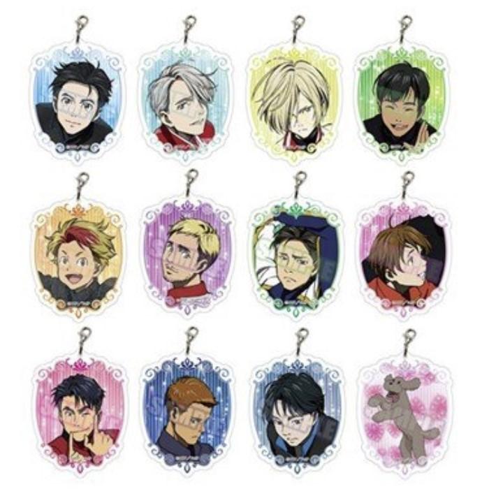 Surprise keychain with characters from Yuri on Ice
