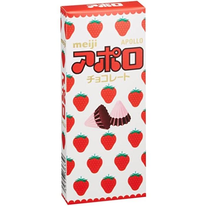 Czekolada w ksztalcie stozkow o smaku truskawkowo-czekoladowym (Apollo od Meiji) 46g