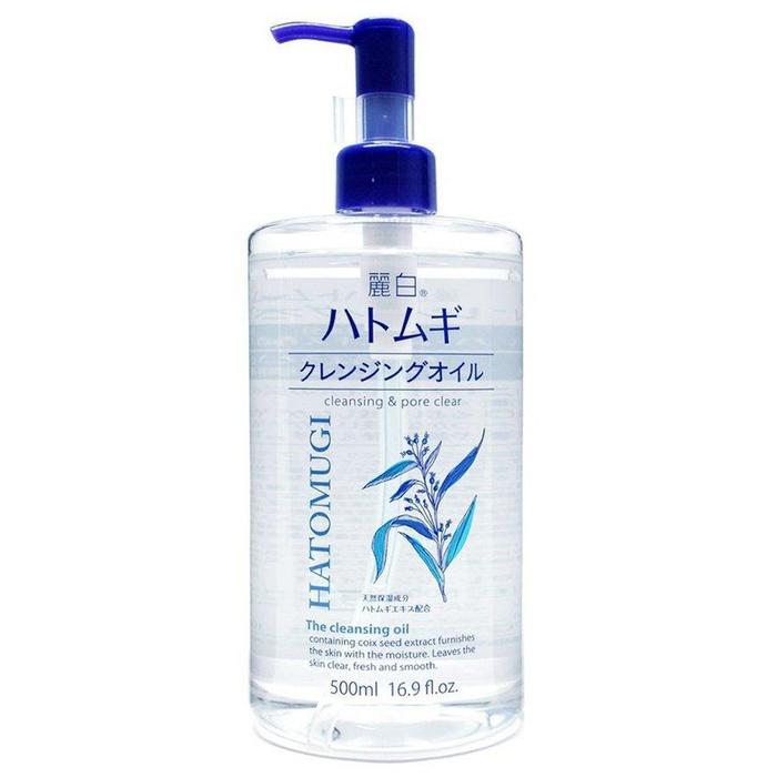 Reihaku HATOMUGI - Water-emulsifiable make-up removal oil with Hatomugi extract 500ml [Alcohol-free]