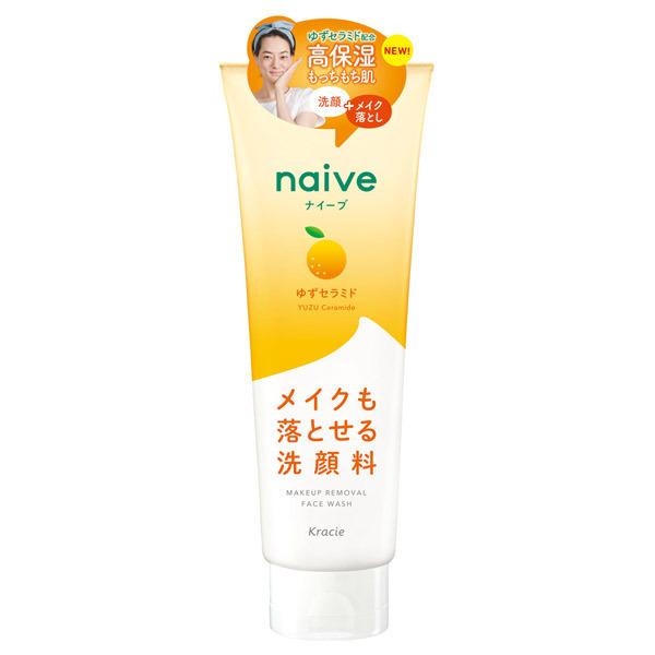 Kracie NAIVE - Facial cleansing and make-up removal cream with Yuzu citrus ceramide 200g [Alcohol-free]