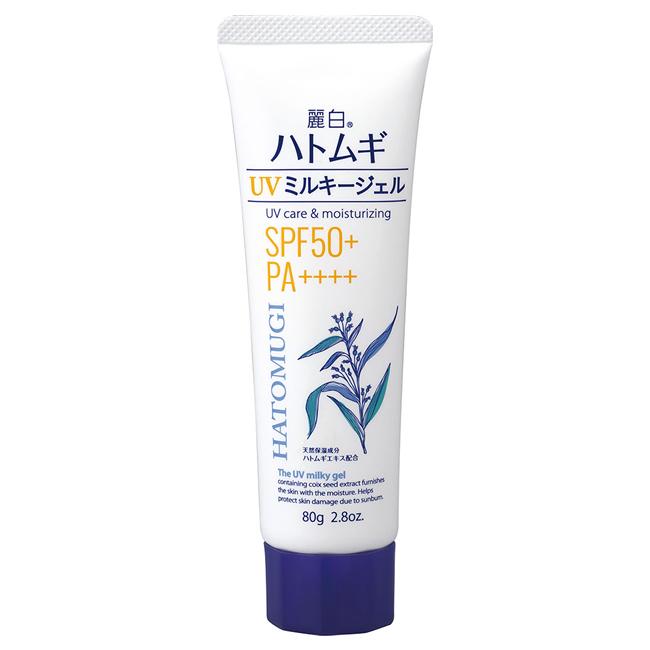 Kumano yushi - UV gel cream with Hatomugi extract SPF50+ PA++++ 80g [With alcohol]