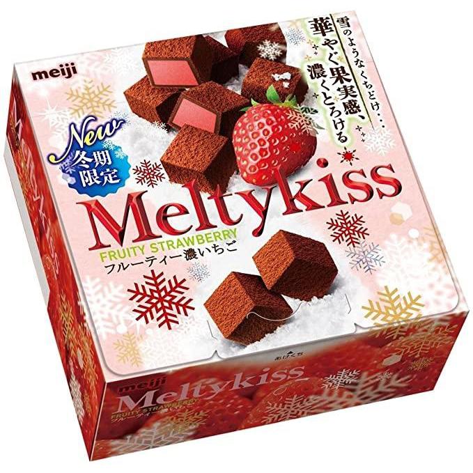 Limitowana edycja zimowa! Rozplywajace sie czekoladki w posypce Fruity Strawberry MELTY KISS od Meij 56g
