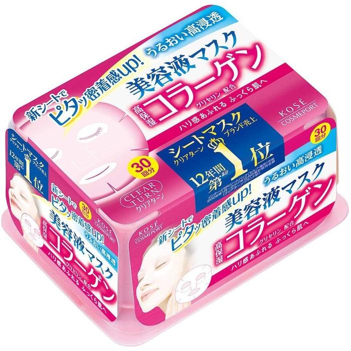 KOSE Clear Turn - Firming sheet masks with collagen (30 pieces) [With alcohol]