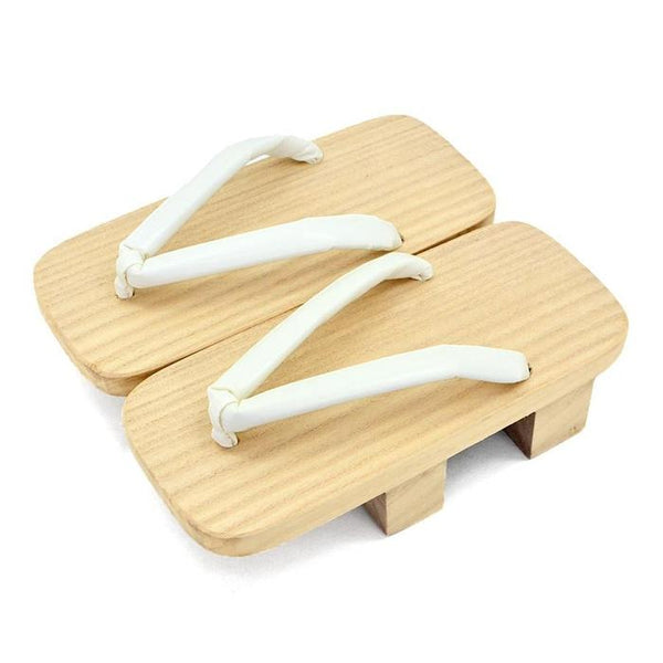 NEW!! Men's original handmade Geta from TAKEHARU, white color (L 25.5〜26.cm shoe size 39-41)