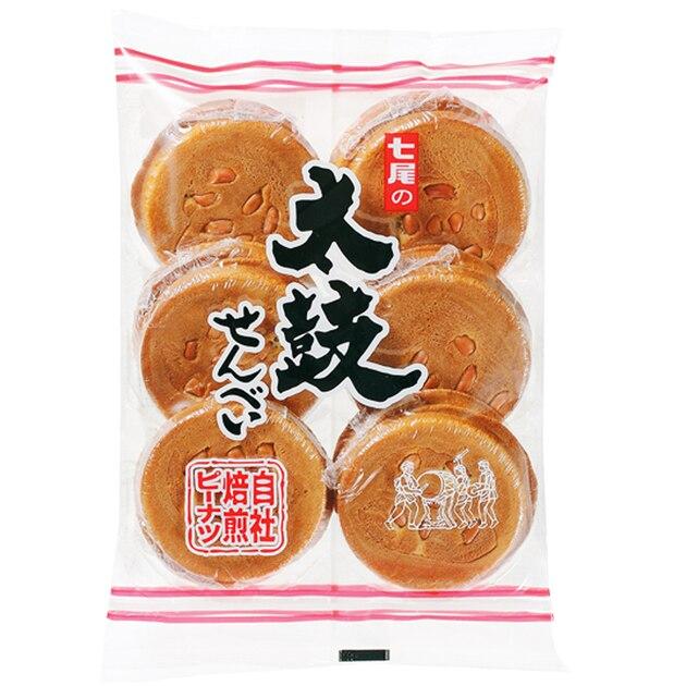 Slodkie, grube krakers z orzeszkami ziemnymi TAIKO SENBEI 12 sztuk